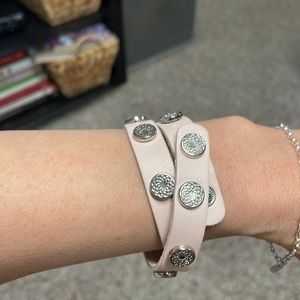 Double strand leather bracelet